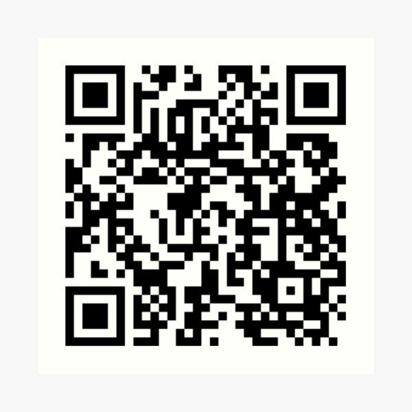 Rick roll qr code with no ads - stickers | Art Board Print