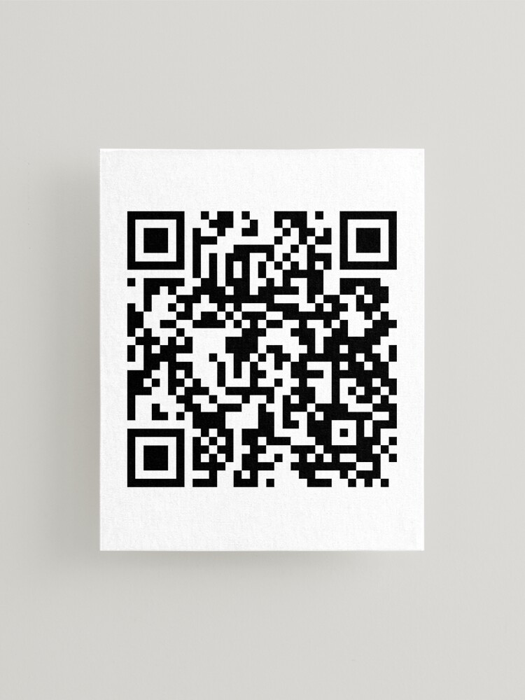 Rick Roll Link QR Code Art Board Print for Sale by magsdesigns