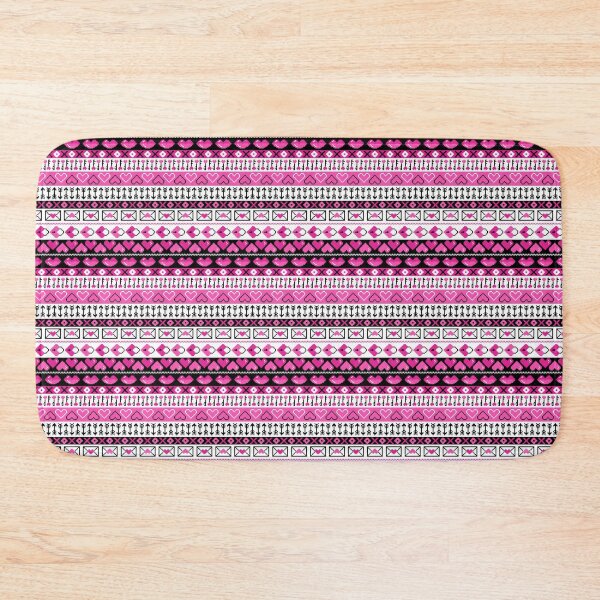 Item preview, 8 Bit Pixel Art - Valentine Stripes Heart Pattern - Pink designed and sold by WickedRefined - Nicole Demereckis.