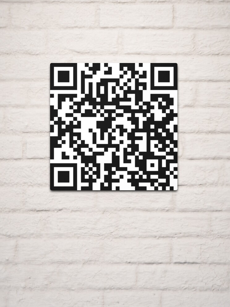 rick roll qr code square sticker, Zazzle