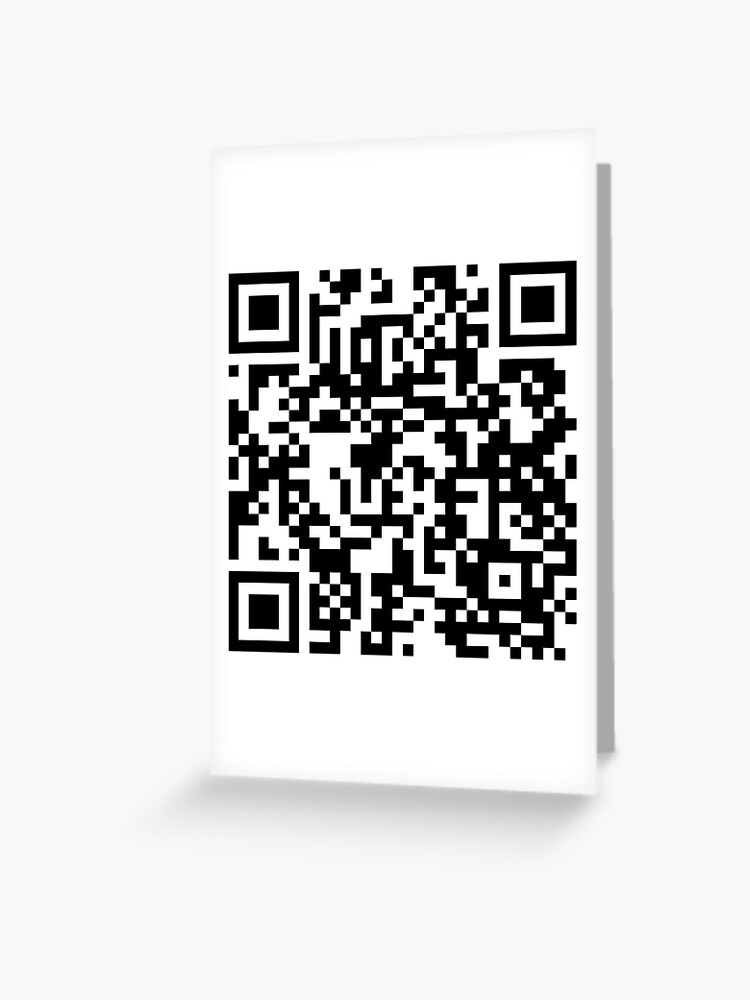 Rick Roll funny prank Video link readable QR Code pattern | Greeting Card