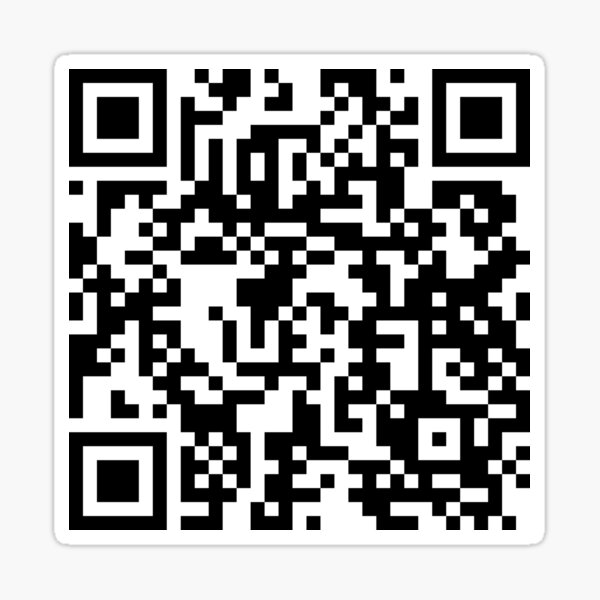 Rick Roll Your Friends! QR code that links to Rick Astley’s “Never Gonna  Give You Up”  music video | Sticker