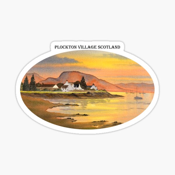 Sunset At Plockton Village Scotland Sticker