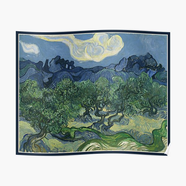 Olive Trees with the Alpilles in the Background (1889) By van Gogh Poster