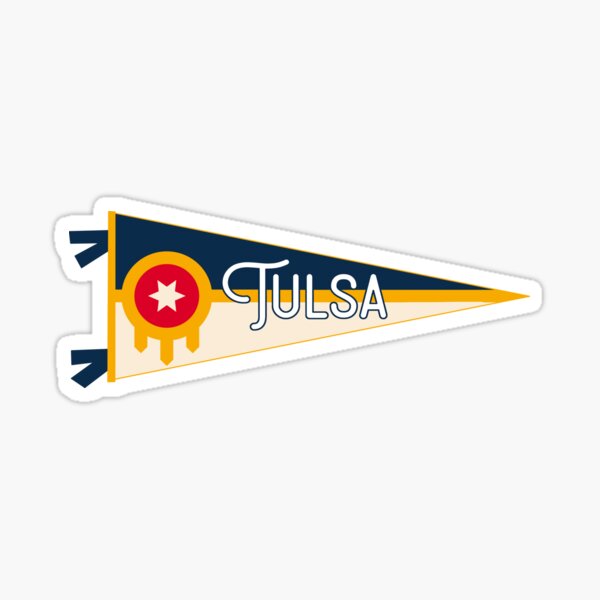 Tulsa Flag Pennant Sticker