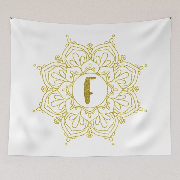 Item preview, Gold Glitter Monogram Mandala Art - Letter F designed and sold by MysticMagpie.