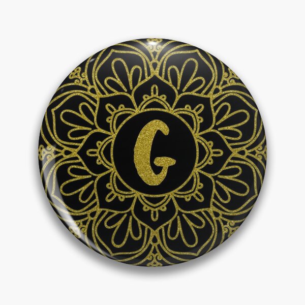 Item preview, Gold Glitter Monogram Mandala Art - Letter G - Black Background designed and sold by MysticMagpie.