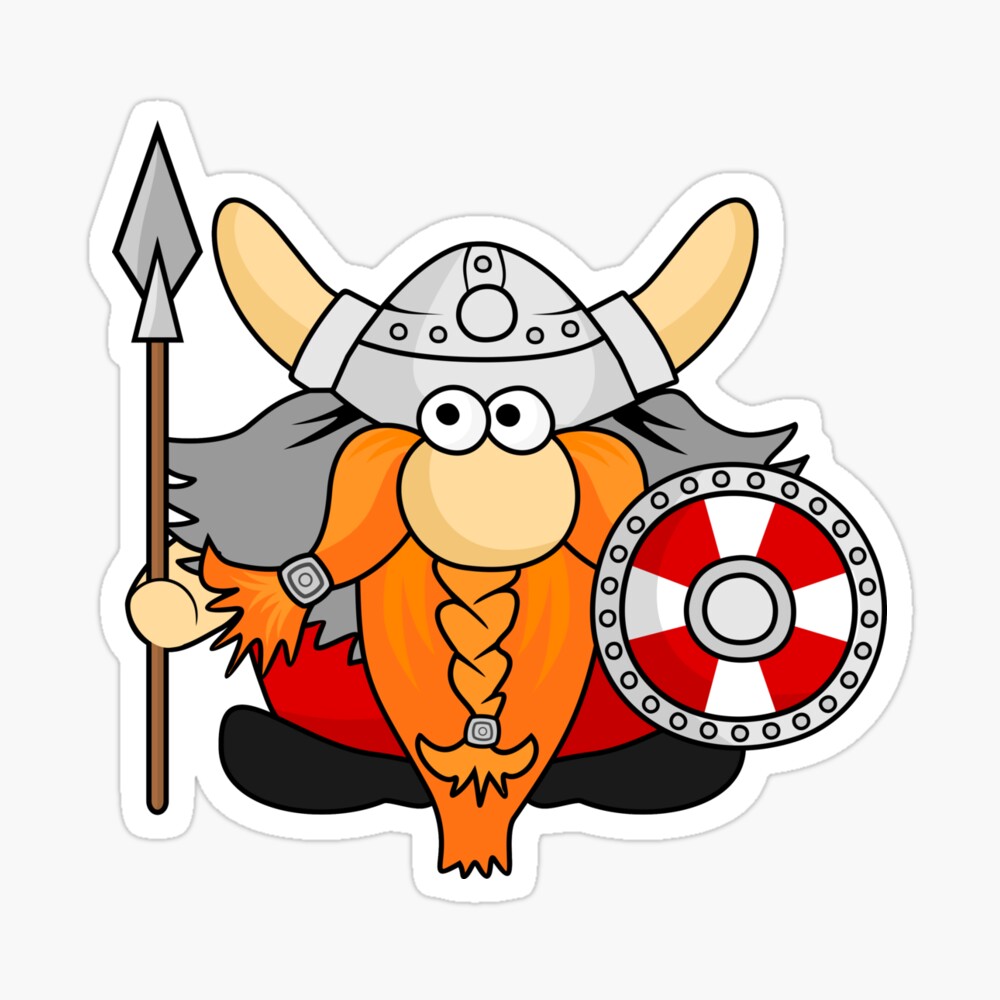 Viking Cartoon Illustration Poster By Ragerabbit Redbubble