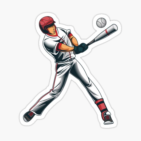 Baseball Player Batting Leg Up Cartoon Art Print