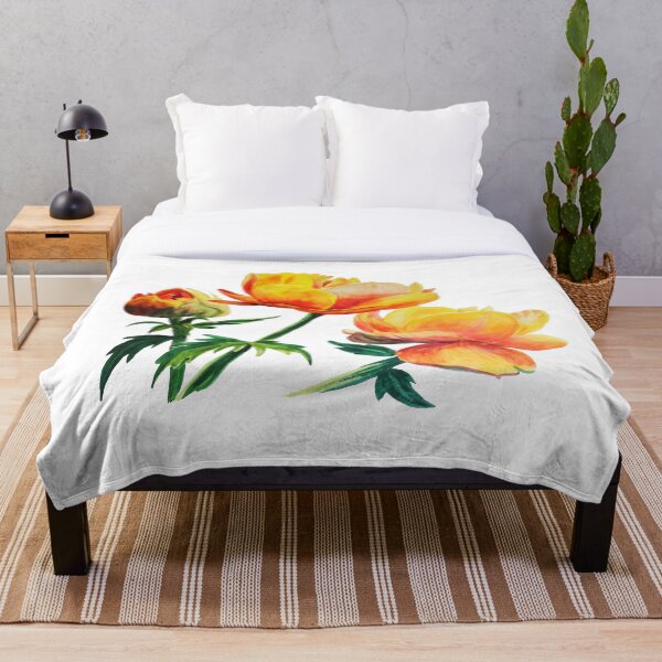 Artikelvorschau, Orange Blumen in Aquarell entworfen und verkauft von Paintdrips.