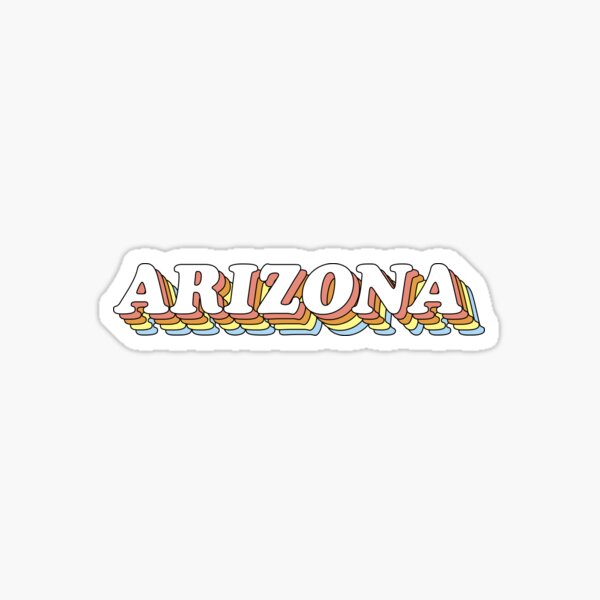 3D Retro Rainbow Arizona Sticker