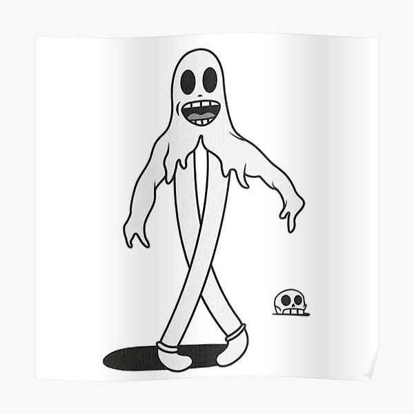 "Happy Cartoon Ghost" Poster for Sale by wbfm Redbubble