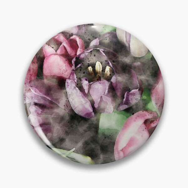 Artikelvorschau, Lila und rosa Tulpen | Szenen aus der Natur Aquarell Illustration entworfen und verkauft von DragonflyDes.