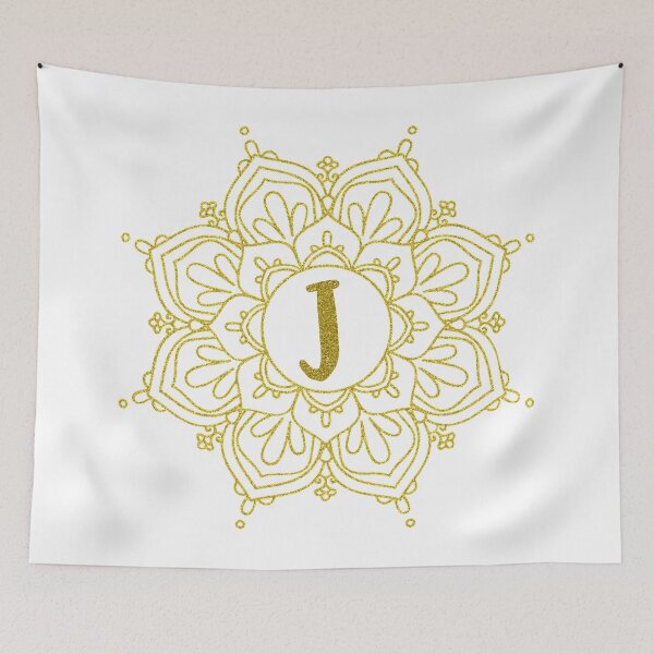 Item preview, Gold Glitter Monogram Mandala Art - Letter J designed and sold by MysticMagpie.