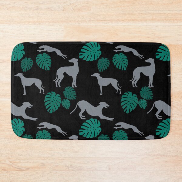 Item preview, Greyt Grey Greyhound Monstera Jumble on white designed and sold by GreytGraphicals.