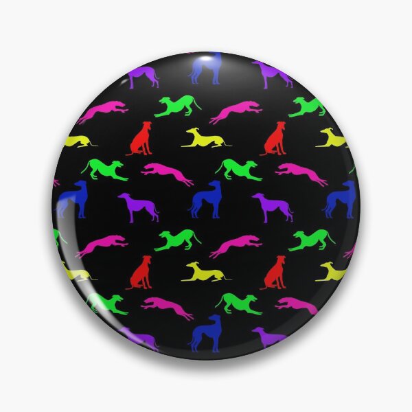 Artikelvorschau, Greyt Greyhound Silhouetten - Helle Farben auf Schwarz entworfen und verkauft von GreytGraphicals.