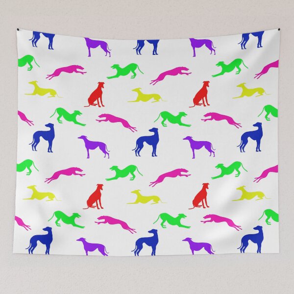 Aperçu de l'œuvre Greyt Greyhound Silhouettes - Couleurs vives créée et vendue par GreytGraphicals.