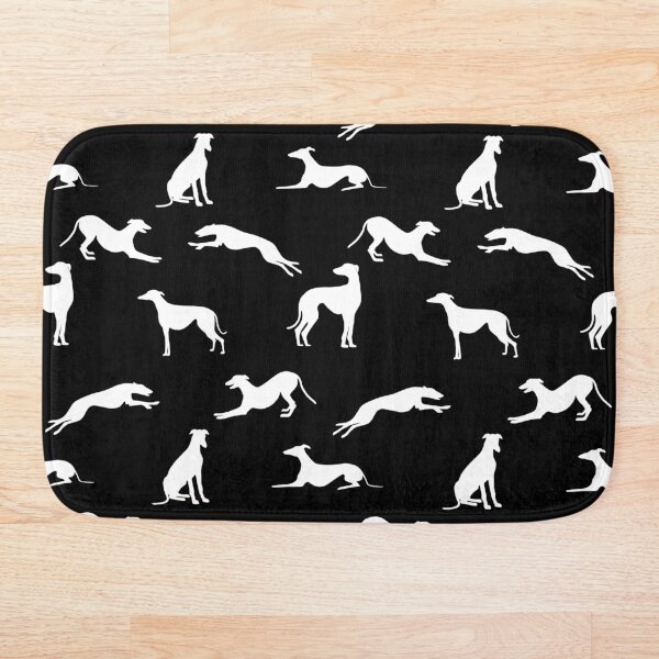 Artikelvorschau, Greyt Greyhound Silhouetten - Weiß auf Schwarz entworfen und verkauft von GreytGraphicals.