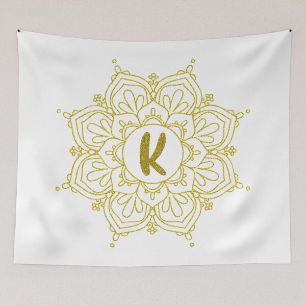 Item preview, Gold Glitter Monogram Mandala Art - Letter K designed and sold by MysticMagpie.