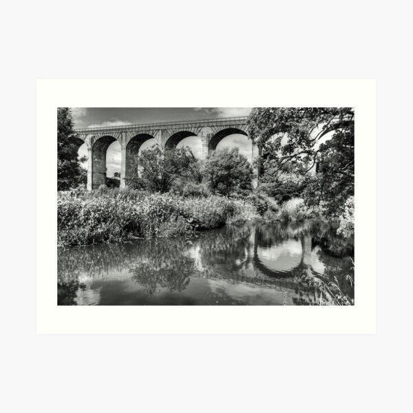 Avon Viaduct Reflections B&W Art Print