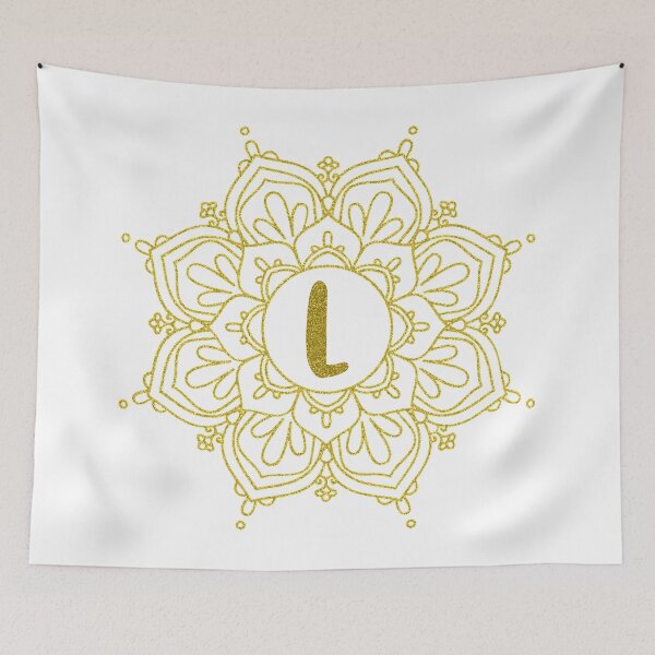 Item preview, Gold Glitter Monogram Mandala Art - Letter L designed and sold by MysticMagpie.