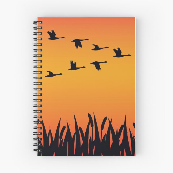 Item preview, Silhouette flock of canadian geese and marsh at sunset designed and sold by tandaleah.