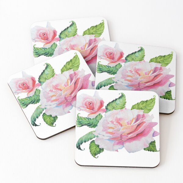 Item preview, White-Pink Watercolor Roses designed and sold by Paintdrips.