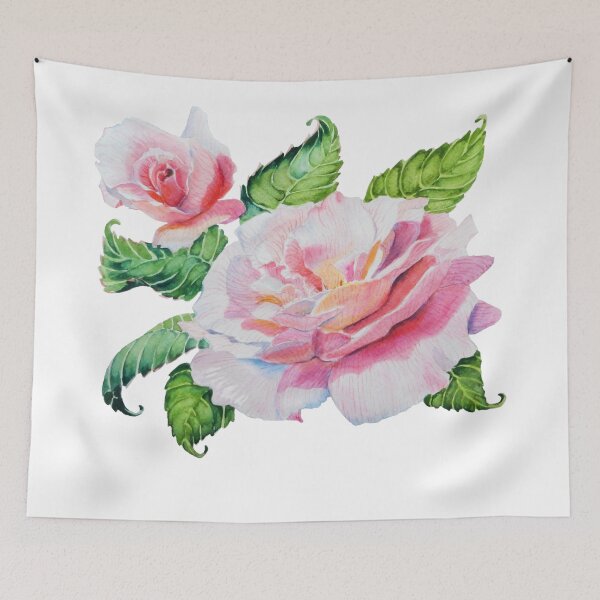 Item preview, White-Pink Watercolor Roses designed and sold by Paintdrips.