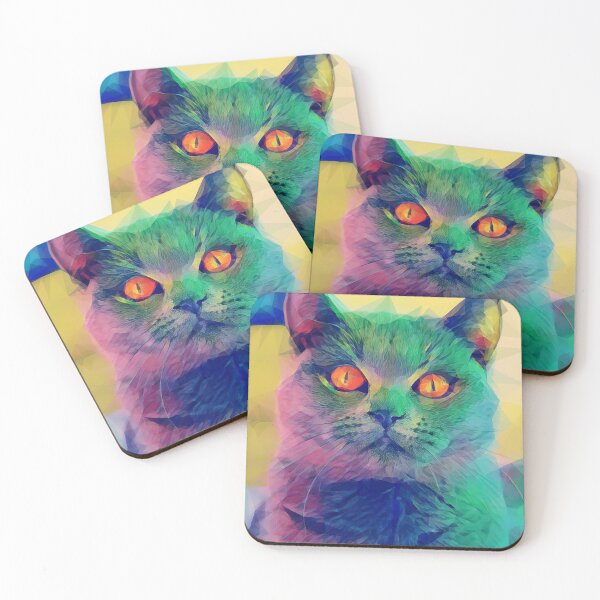 Item preview, Cat shock colorful abstract art design designed and sold by WildMuse44.