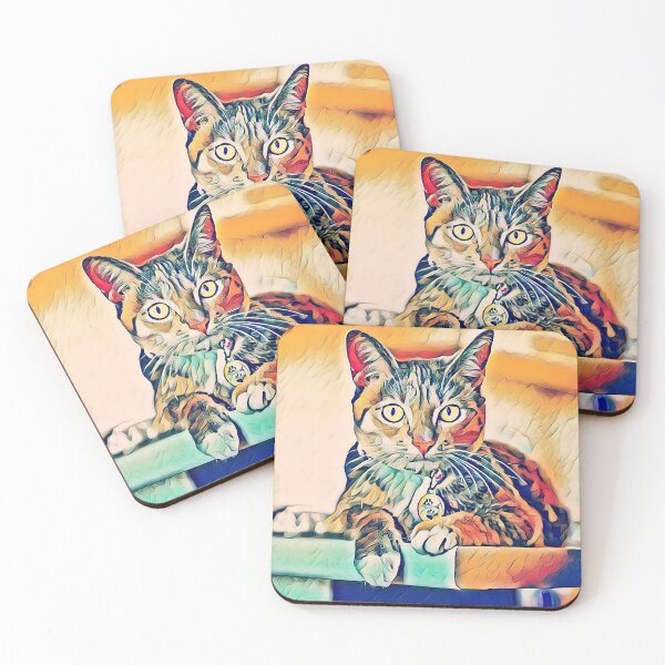 Item preview, Cat Orange Abstract Painting Art Design designed and sold by WildMuse44.