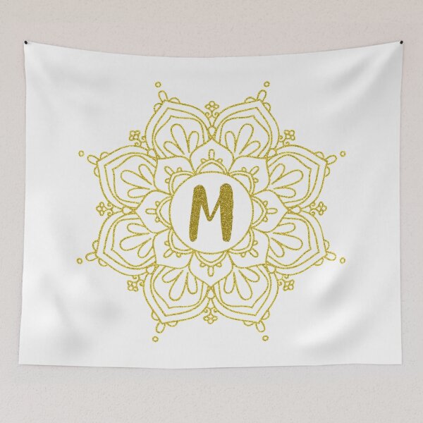Item preview, Gold Glitter Monogram Mandala Art - Letter M designed and sold by MysticMagpie.