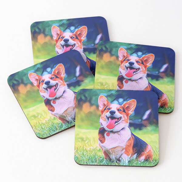 Item preview, Happy Corgi Abstract Painting Design designed and sold by WildMuse44.