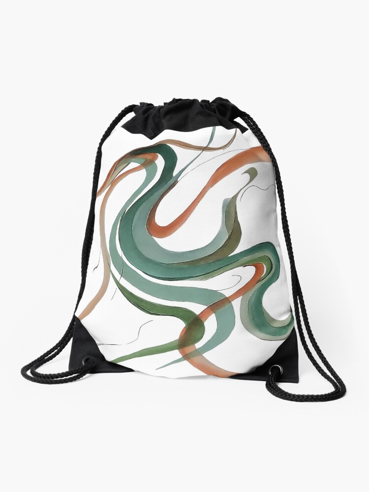 Thumbnail 1 of 3, Drawstring Bag, "Plumage" A watercolor of a bird - By Y Paint and Pastels designed and sold by KidSquidStudios.