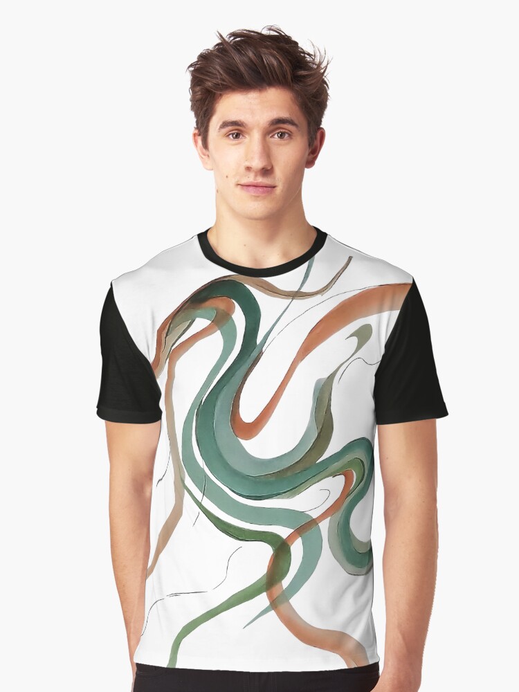 Thumbnail 1 of 5, Graphic T-Shirt, "Plumage" A watercolor of a bird - By Y Paint and Pastels designed and sold by KidSquidStudios.