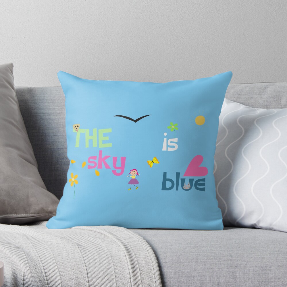 The Sky Is Blue Throw Pillow