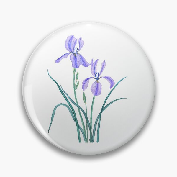 Item preview, hand painted 2 purple iris watercolor painting  designed and sold by ColorandColor.