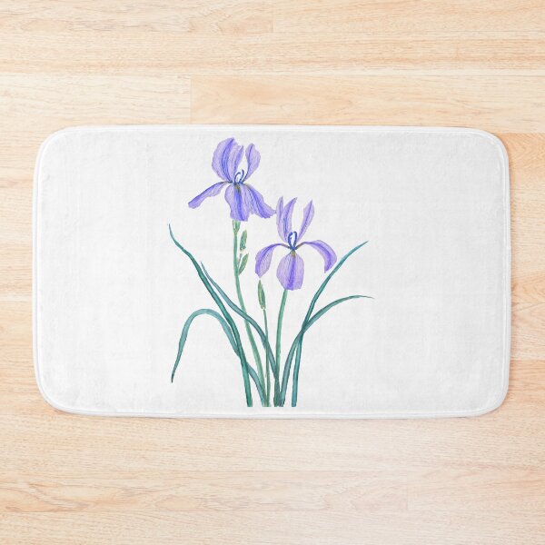 Item preview, hand painted 2 purple iris watercolor painting  designed and sold by ColorandColor.