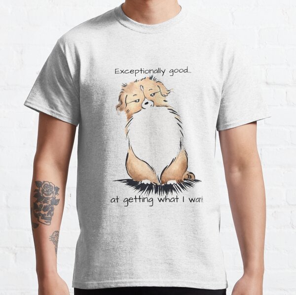Cute Funny Tibbie Tales Tibetan Spaniel Dog "Getting What I Want" Design Classic T-Shirt