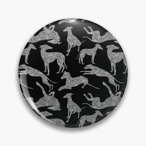 Item preview, Greyhound Combo in Silver Glitter-look on Black designed and sold by GreytGraphicals.