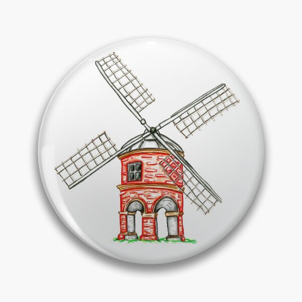 Item preview, Red Wind Mill on a Hill designed and sold by ibeXiae.