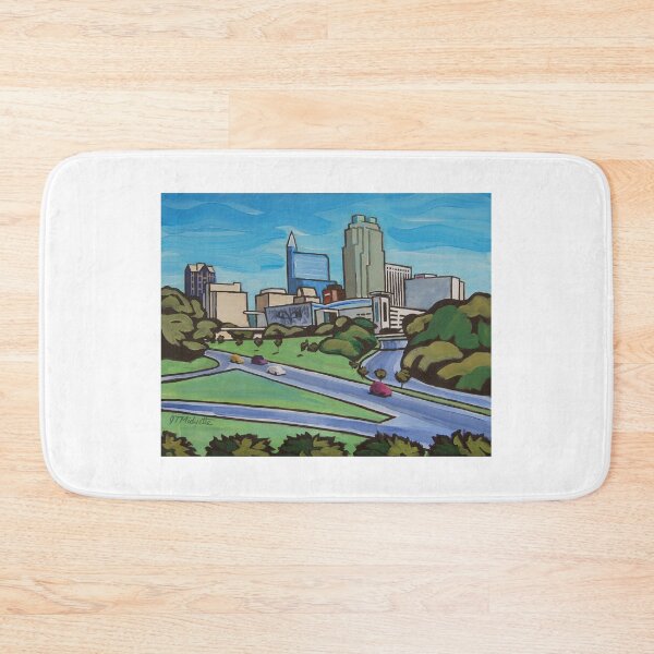 Item preview, Raleigh NC skyline whimsical cartoon designed and sold by Tommy Midyette.