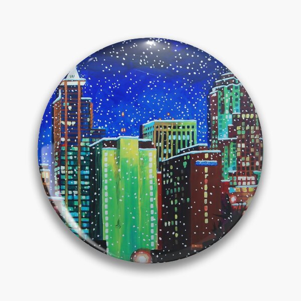 Item preview, Raleigh NC downtown in snow at night designed and sold by Tommy Midyette.