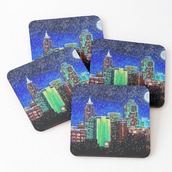 Item preview, Raleigh NC downtown in snow at night designed and sold by Tommy Midyette.