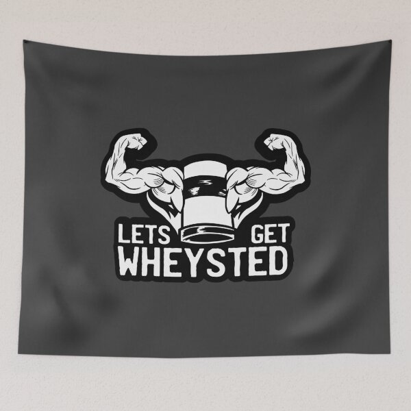 Item preview, Gym Gains Quote "Let's Get Wheysted" designed and sold by HiFiTees.