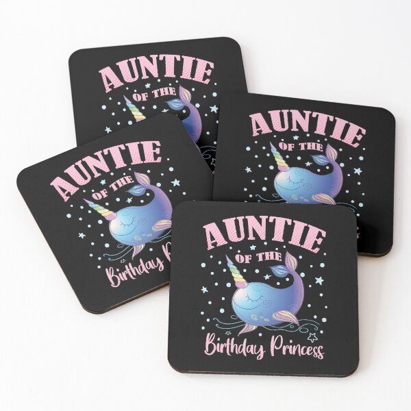 Item preview, Auntie Of The Birthday Princess Girl Unicorn Narwhal B-day design designed and sold by Grabitees.