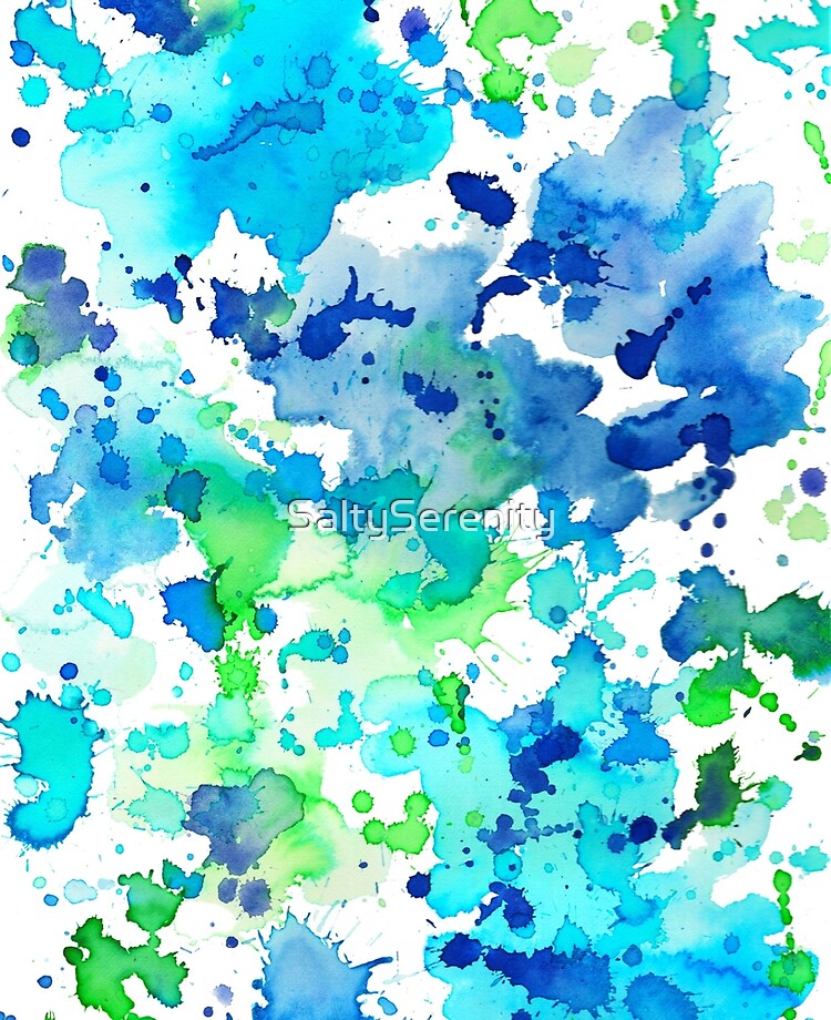 Watercolour Paint Splatter Design Blue And Green Ipad Case Skin By Saltyserenity Redbubble