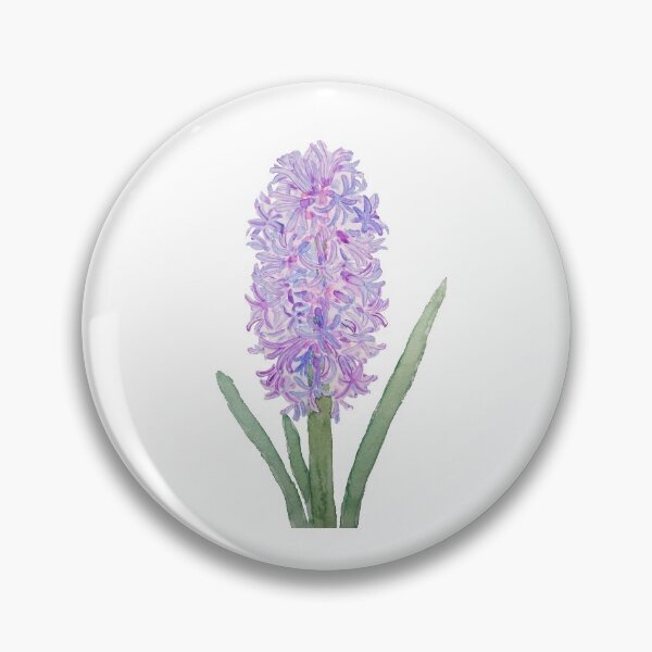 Item preview, hand painted botanical purple blue pink hyacinth  designed and sold by ColorandColor.