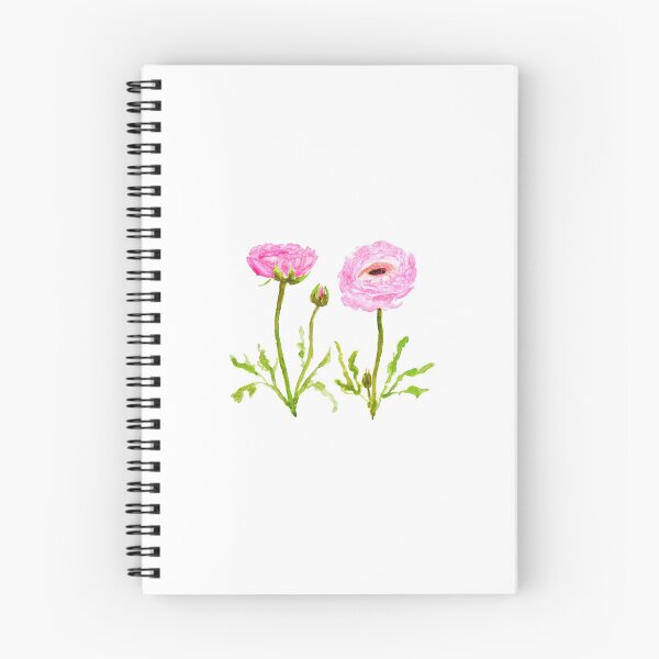 Item preview, hand painted 2 pink ranunculus flowers designed and sold by SelenePaintings .