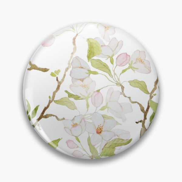 Item preview, hand painted white cherry blossom pattern  designed and sold by ColorandColor.