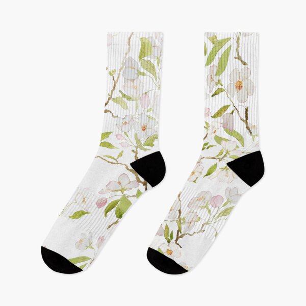 Item preview, hand painted white cherry blossom pattern  designed and sold by ColorandColor.